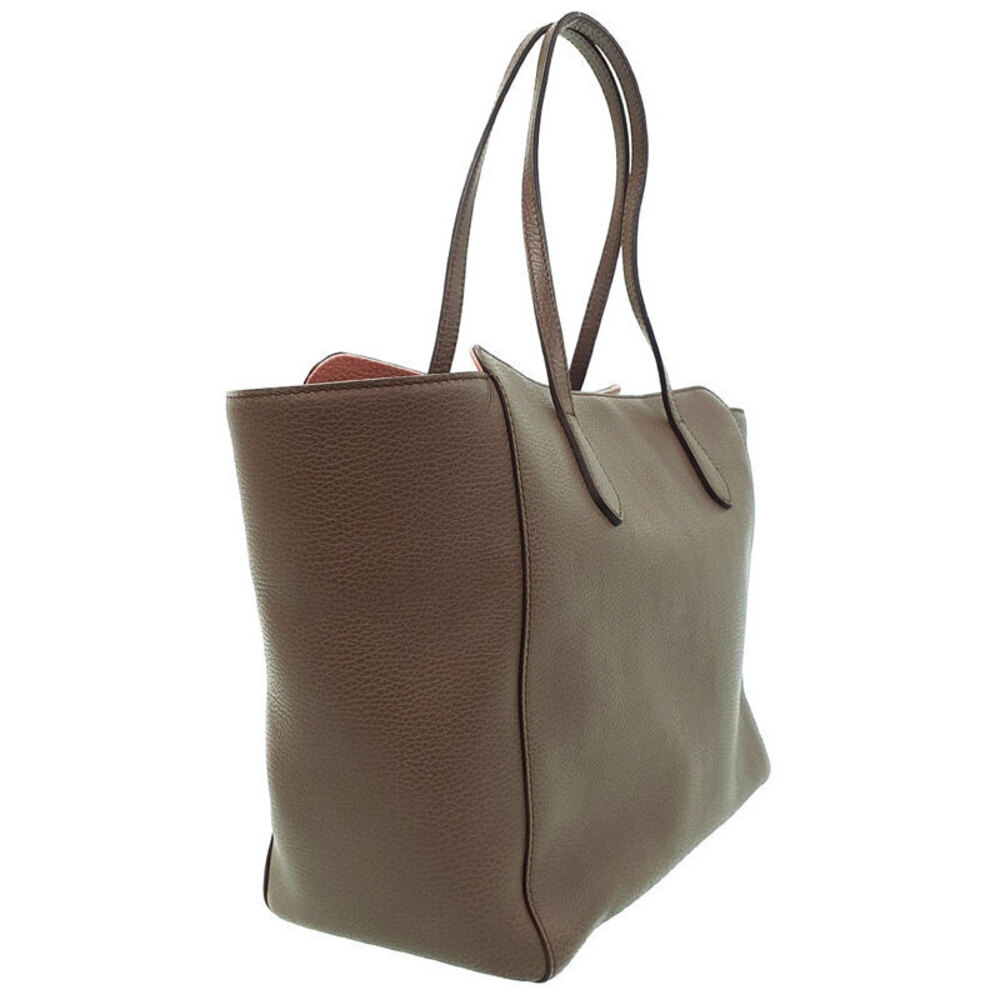 Gucci Swing Tote pebbled Bag Brown leather Shoulder